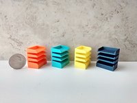 1:12 dollhouse miniature 4-tier letter paper tray organizer for desktop or craft room REF Straight front edges PRICE is for EACH organizer
