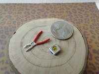 1:12 Dollhouse miniature pliers and tape measure (silvery) for mini workshop
