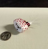 1:12 scale lighted fountain of love with slow color changing LED Battery operated miniature Valentine's light or table lamp for kids room