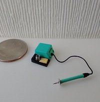 1:12 dollhouse miniature soldering iron with stand and faux digital display station (NON-working) REF Mint