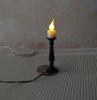 1:12 Dollhouse slender candlestick with flickering flame Battery operated light up candle battery operated candle REF Tallest