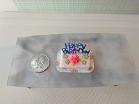 1:12 scale dollhouse miniature sheet cake for birthday celebration handmade from air dry clay