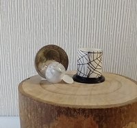 1:12 Dollhouse Halloween battery lighted  candle holder with balloon LED light insert REF Spider web