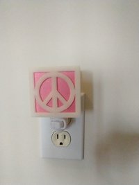 MCM Midcentury modern style breeze block night light REF Glow-in-dark + coral pink peace