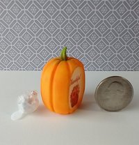 Battery lighted miniature battery lighted pumpkin light for 1-inch scale or play scale REF Thankful sunflowers