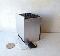 RESERVED 1:12 Dollhouse gas stove with  light up oven and four burners with suggested blue flames Door and faux drawer in green