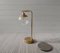 RESERVED 1:12 Dollhouse mid-century modern globe table lamp MCM inspired desk lamp Battery operated with external wires