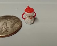 1:12 Dollhouse miniature Santa sippy cup with easy grip handles hand painted and finished REF Santa