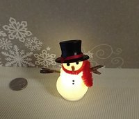 RESERVED 1:12 Dollhouse miniature light up snowman with removable hat Battery operated holiday decor