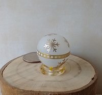 1:12 Dollhouse holiday light up globe ornament Free standing frosted globe Christmas ornament Battery operated holiday light REF Golden snowflakes