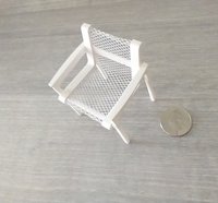 1:12 scale dollhouse patio dining chair with armrests and metal mesh inspired by Richard Schultz's MCM aluminum outdoor dining chair (Knoll collection) Price is for EACH