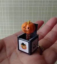 1-inch scale miniature Jack in the box Halloween decor or Kids room accessory