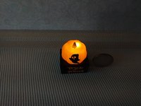 Battery lighted miniature Jack-o-Lantern Pumpkin light on black stand Halloween light for 1-inch scale or play scale REF 1 ghost + Skellington