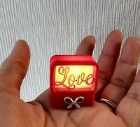 1:12 Dollhouse LOVE light box Battery operated Valentine's decor All-season lighted box No external wires REF Red box frame