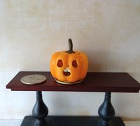 Battery operated miniature light up Jack-O-Lantern Pumpkin LED light for Halloween No external wires REF Bunny teeth