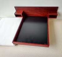 1:12 dollhouse MCM platform bed with built in night stands in solid African padauk comes with cotton fabric covered mattress
