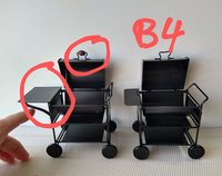1:12 Dollhouse BBQ grill (metal) with battery operated charcoal glowing / flickering insert Upgraded grate and enlarged left shelf for grilled goodies