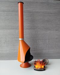 MADE TO ORDER 1:12 Dollhouse miniature Mid century modern free standing fireplace MCM orange fireplace inspired by Malm fireplace Retro fireplace REF orange