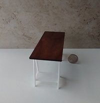 1:12 Dollhouse miniature A frame desk - modern, rustic, industrial style with solid walnut wood top