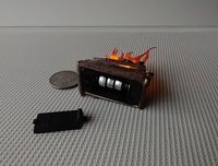 1:12 Dollhouse realistic light up firelogs insert with flickering flames Battery operated lit logs 1 unit Fireplace not included