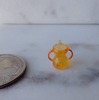 1:12 Dollhouse miniature sippy cup with easy grip handles REF Orange