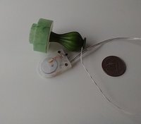 1:12 dollhouse mid-century modern style table lamp with tiered shade MCM retro style table lamp REF Green