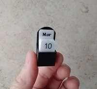 1:12 dollhouse miniature perpetual calendar Shuffle calendar in black holder box Table top calendar Desk calendar in modern settings PRICE is for EACH set