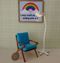 RESERVED 1:12 Dollhouse miniature battery operated floor lamp Craft room lamp with articulating arm and five-wheel base (non-rolling) No external wires