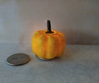 Battery operated miniature light up Jack-O-Lantern Pumpkin LED light for Halloween No external wires REF Stitched head