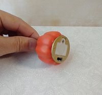 Battery operated miniature light up Jack-O-Lantern Pumpkin LED light for Halloween No external wires REF Triangle eyes