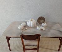 1:12 scale dollhouse pumpkin soup bowl with lid for fall or Halloween Thanksgiving Decorative serving bowl REF White PRICE is for EACH unit