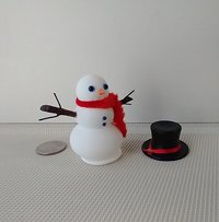 RESERVED 1:12 Dollhouse miniature light up snowman with removable hat Battery operated holiday decor REF Red scarf
