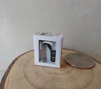 1:12 Dollhouse miniature cookie press and discs set in packaging box with clear front window Boxed spritz cookie press Price is for EACH set