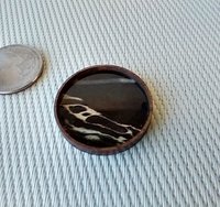 1:12 Dollhouse faux obsidian marble tray with solid walnut rim Kitchen round tray Serving tray REF Stripes
