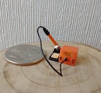 1:12 dollhouse miniature soldering iron with stand and faux digital display station (NON-working) REF Orange