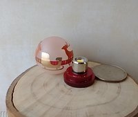 1:12 Dollhouse holiday light up globe ornament Free standing frosted globe Christmas ornament Battery operated holiday light REF Oh deers