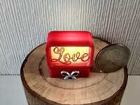 1:12 Dollhouse LOVE light box Battery operated Valentine's decor All-season lighted box No external wires REF Red box frame