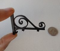 1:12 scale dollhouse hanging sign bracket Faux wrought iron scroll bracket Price is for ONE piece