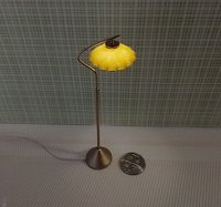 1:12 scale dollhouse mid-century style  cocoon floor lamp Inspired by a vintage Scandinavian design of the 50s Battery operated MCM lamp with external wires REF Curved post