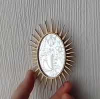 1:12 Dollhouse mid-century styled oval sunburst mirrors MCM dollhouse decorative mirrors Price is for EACH unit