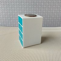 1:12 Dollhouse 4-drawer unit Storage chest of drawers with rounded corners contemporary style for mini home office or craft room REF Turquoise
