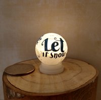 1:12 Dollhouse holiday light up globe ornament Free standing frosted globe Christmas ornament Battery operated holiday light REF Let it snow