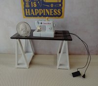 1:12 scale dollhouse miniature light up sewing machine with power cord, foot pedal + 1 spool NON-working