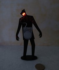 1:12 Dollhouse Halloween decor Zombie silhouette with light up red eyes Battery operated dollhouse Halloween lawn decor Jar lantern NOT included