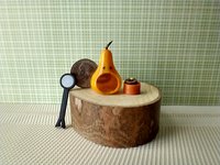 1:12 scale miniature light up gourd lantern Battery operated gourd Jack-o-lantern with magnet switch control Halloween decor REF Mottled orange