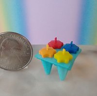 1:12 Dollhouse miniature popsicle mold set or ice pop mold  REF Cone-shaped