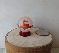 1:12 Dollhouse holiday light up globe ornament Free standing frosted globe Christmas ornament Battery operated holiday light REF Oh deers