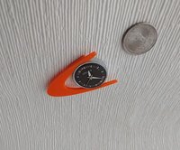 1:12 Dollhouse orange boomerang wall clock Mid-century styled atomic wall clock