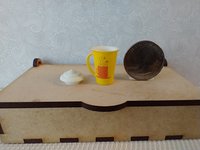 Play scale 1:6 or Barbie winter themed mug with cream lid for 12-inch dolls REF Yellow cocoa mug