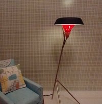 1:12 scale dollhouse mid-century style tripod floor lamp Battery operated MCM lamp with external wires
